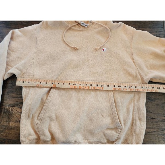 Champion Vtg Reverse Weave Beige orangey Pullover Hoodie Men Large oversized fit - Picture 6 of 9